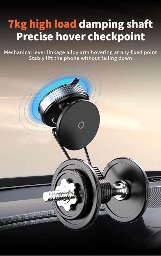 Vacuum Magnetic Phone Holder™ with One-Touch Switch, 360° Adjustable Mount, Black