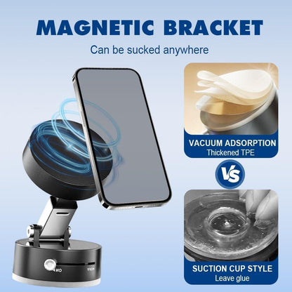 Vacuum Magnetic Phone Holder™ with One-Touch Switch, 360° Adjustable Mount, Black
